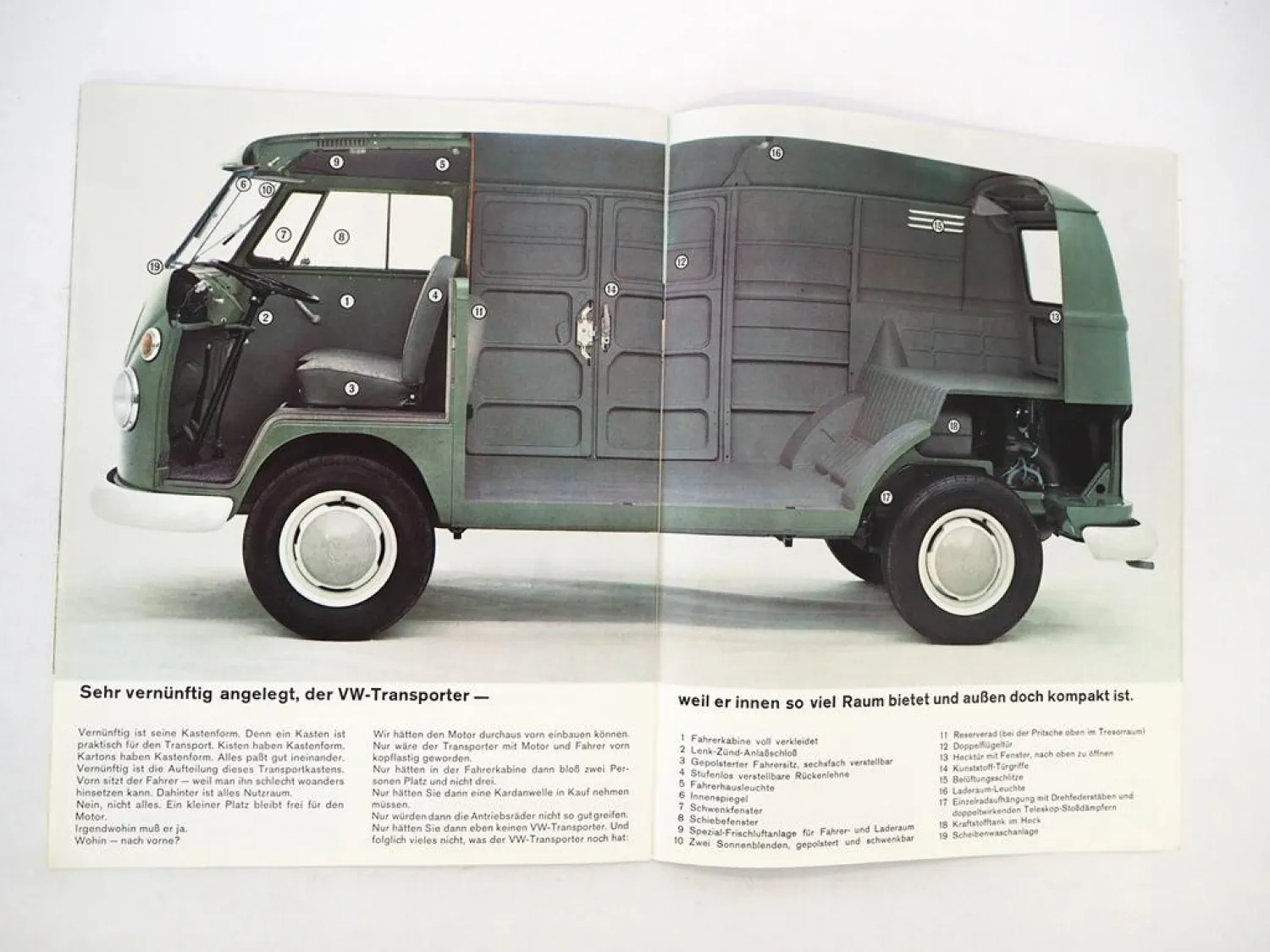 Original Prospekt VW T1 Transporter Bus Kastenwagen Pritschenwagen 1964