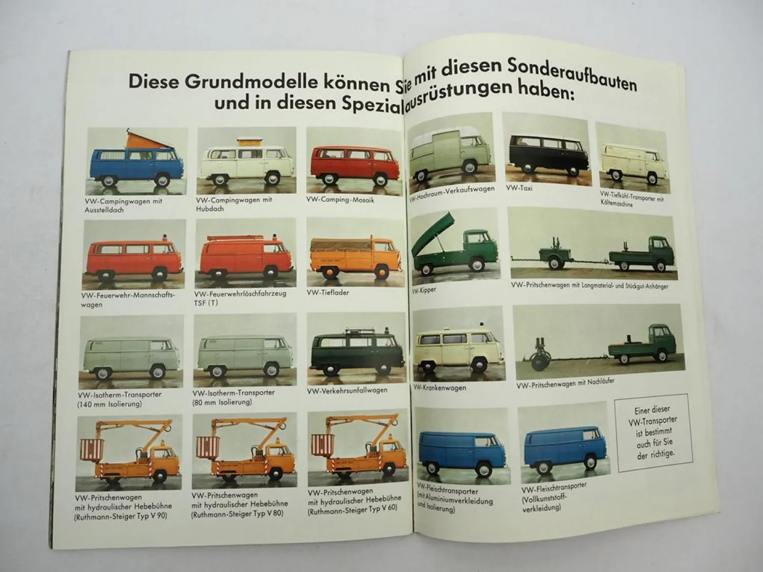 Original Prospekt VW T2 Transporter Bus Kastenwagen Pritschenwagen 1969