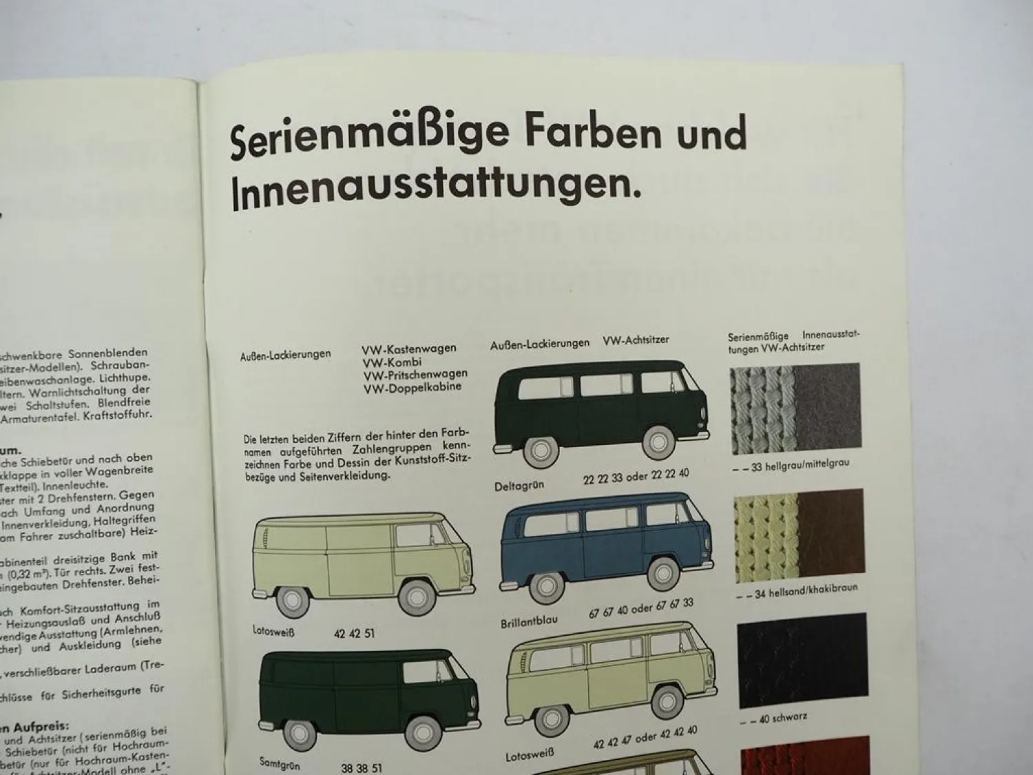 Original Prospekt VW T2 Transporter Bus Kastenwagen Pritschenwagen 1969