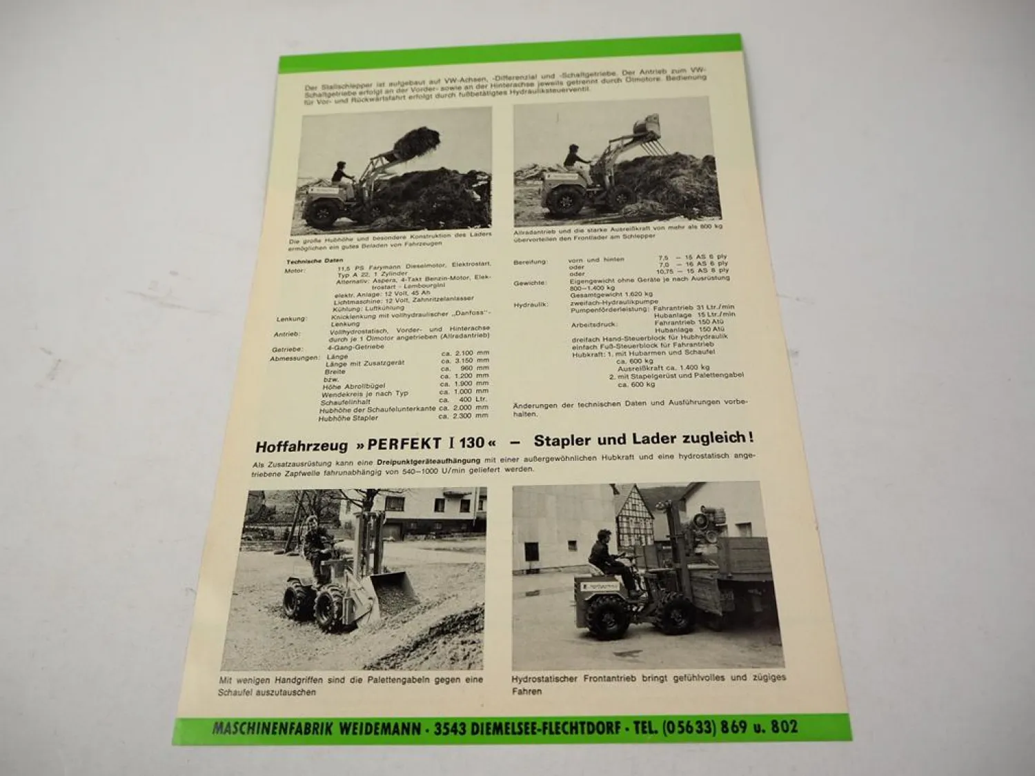 Original Prospekt Weidemann Hoffahrzeug Perfekt St 130 I 130 Stapler & Lader