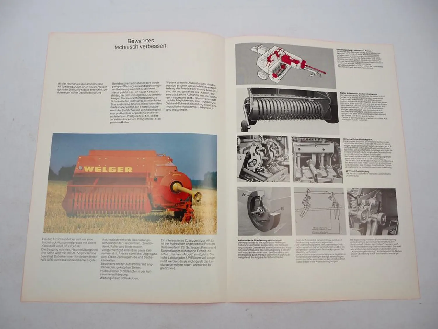 Original Prospekt Welger AP 53 53D Hochdruck Aufsammel Presse 1980