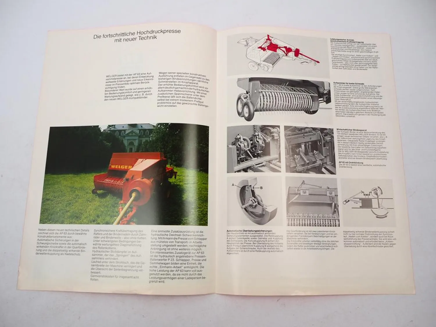 Original Prospekt Welger AP 63 63D Hochdruck Aufsammel Presse 1980