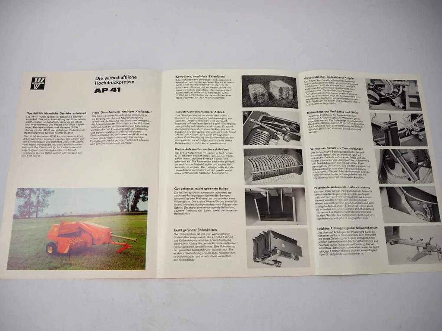 Original Prospekt Welger AP41 Hochdruck Aufsammelpresse 1970/80er Jahre
