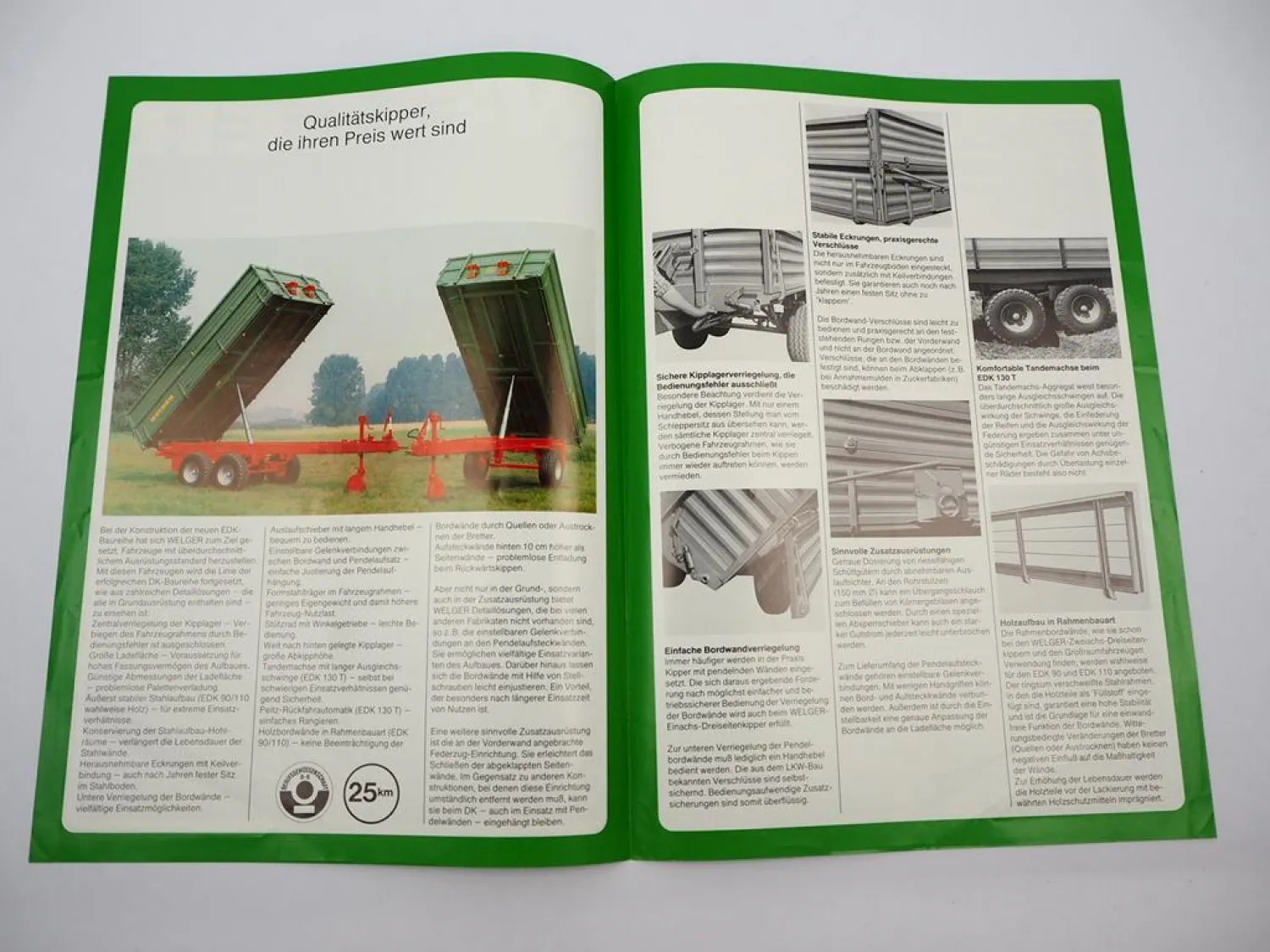 Original Prospekt Welger EDK 90 110 130T Einachs Dreiseitenkipper 1983
