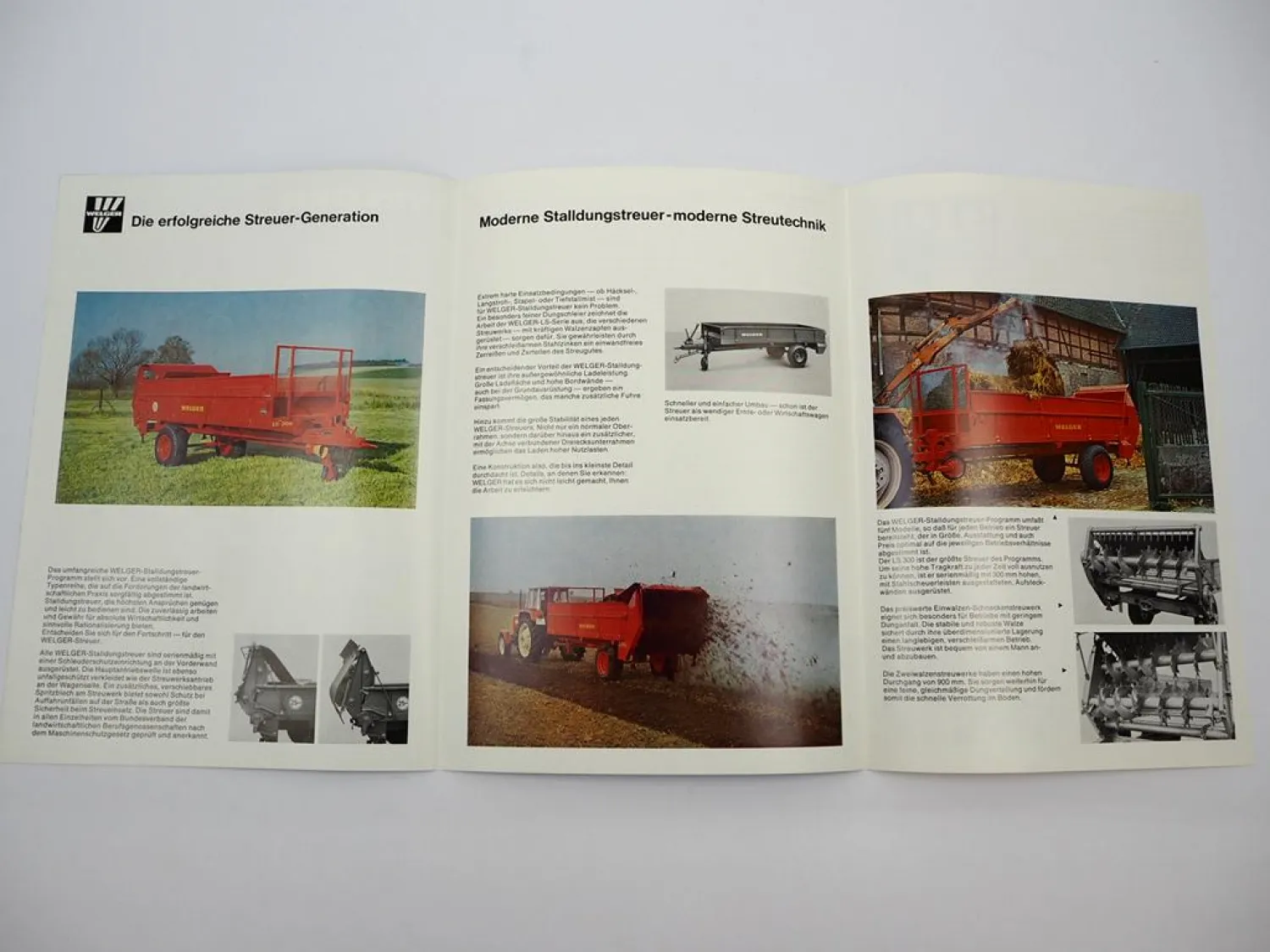 Original Prospekt Welger LS 260 270 280 290 300 Stalldungstreuer 1977