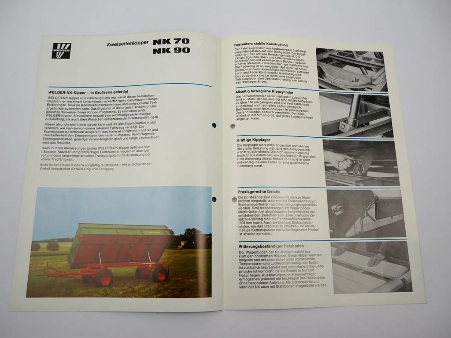 Original Prospekt Welger NK 70 90 Zweiseitenkipper Anhänger 1977