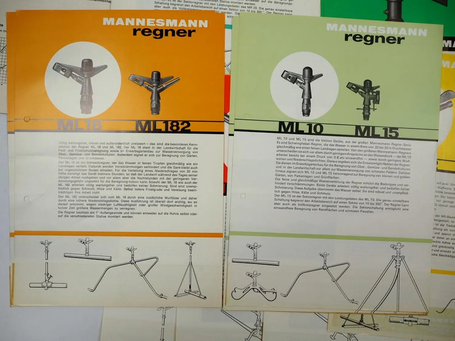 Original Prospekte Konvolut Mannesmann Beregnungsanlagen 1970er Jahre