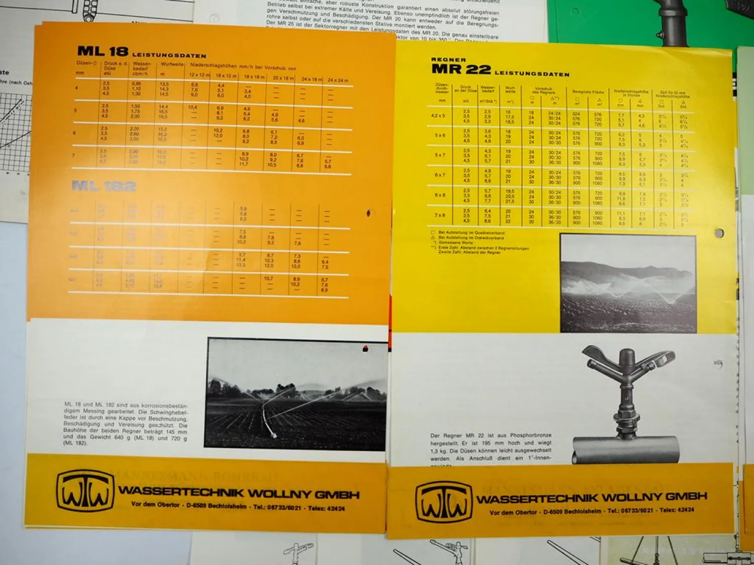 Original Prospekte Konvolut Mannesmann Beregnungsanlagen 1970er Jahre