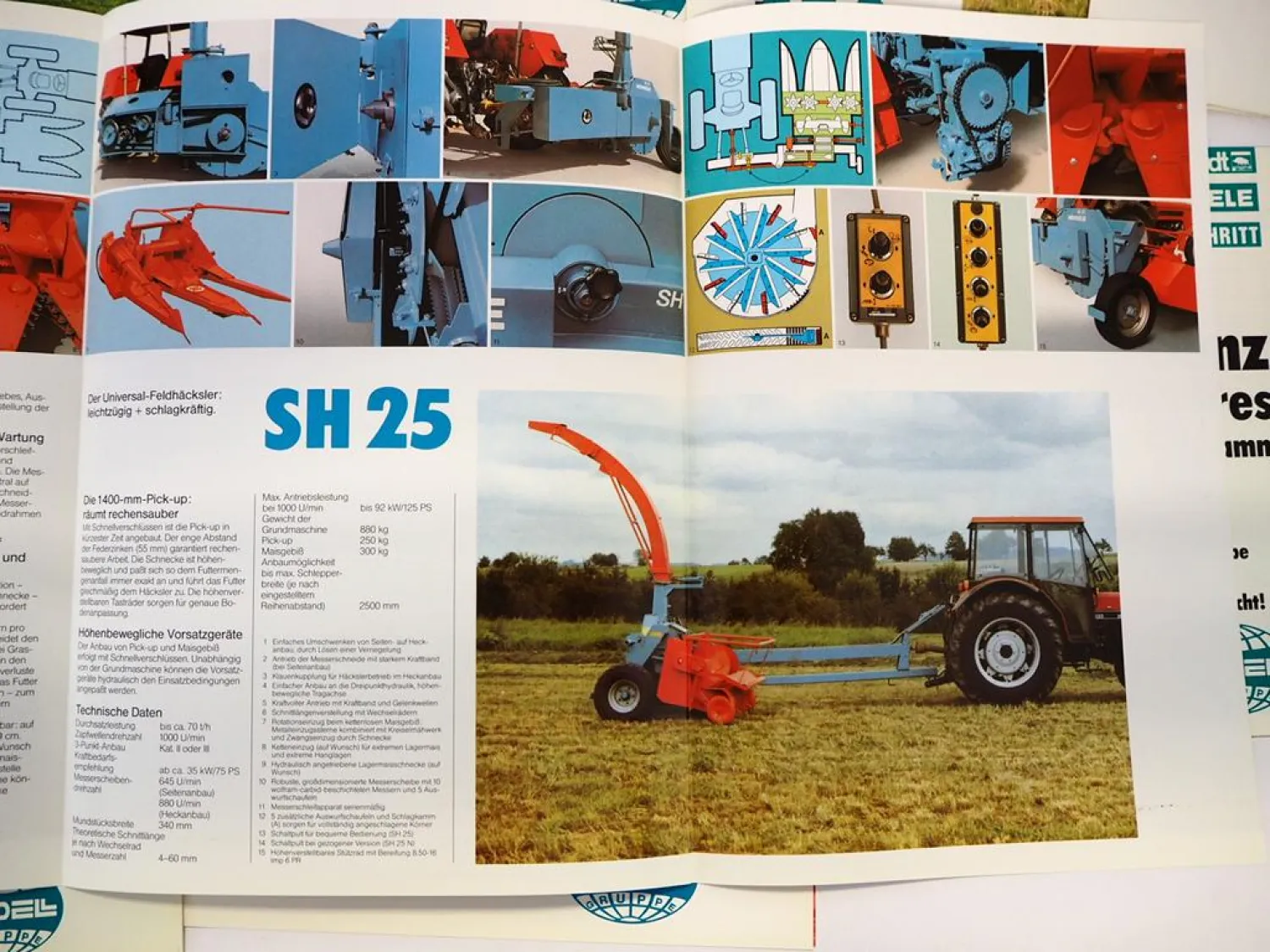 Original Prospektmappe mit 13 Prospekten Mengele Landtechnik 1980/90er Jahre