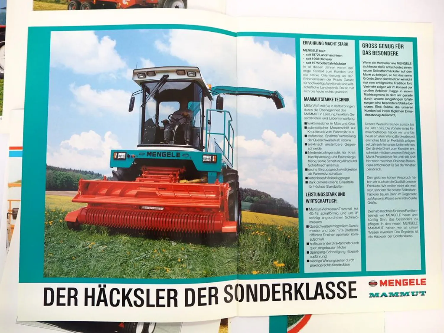 Original Prospektmappe mit 13 Prospekten Mengele Landtechnik 1980/90er Jahre