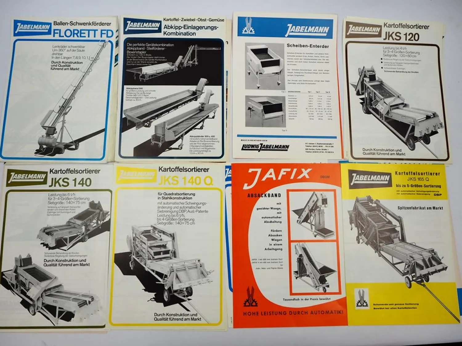 Original Prospektmappe mit 31 Prospekten Jabelmann Fördertechnik 1970er Jahre