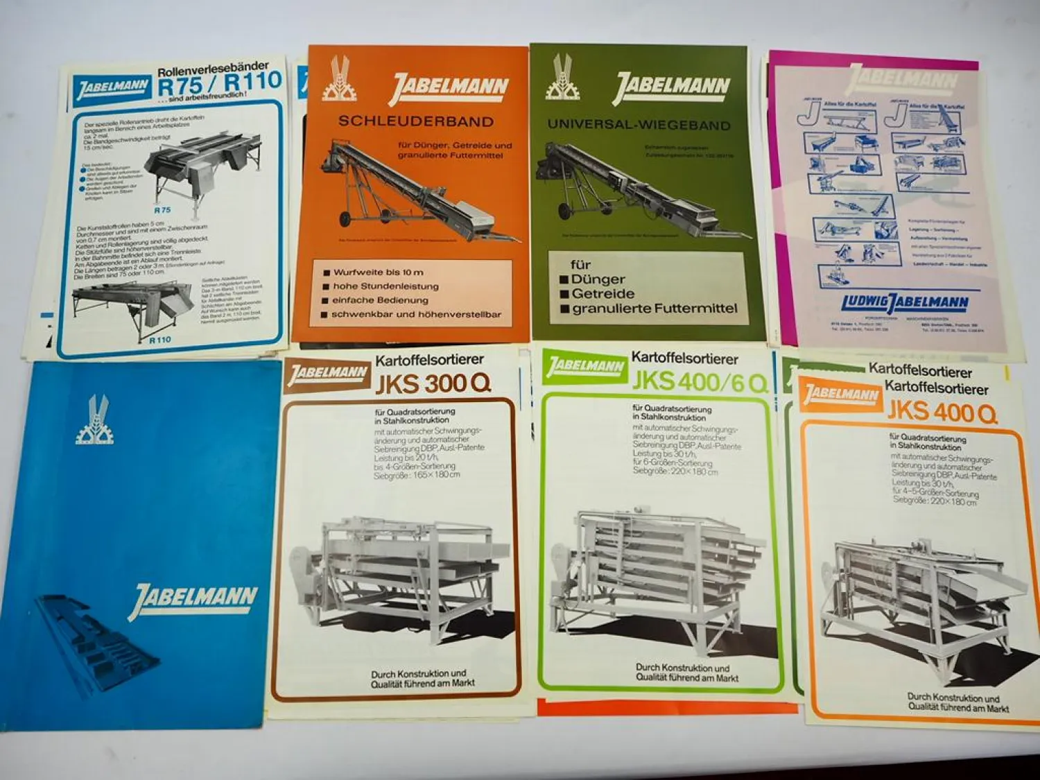 Original Prospektmappe mit 31 Prospekten Jabelmann Fördertechnik 1970er Jahre