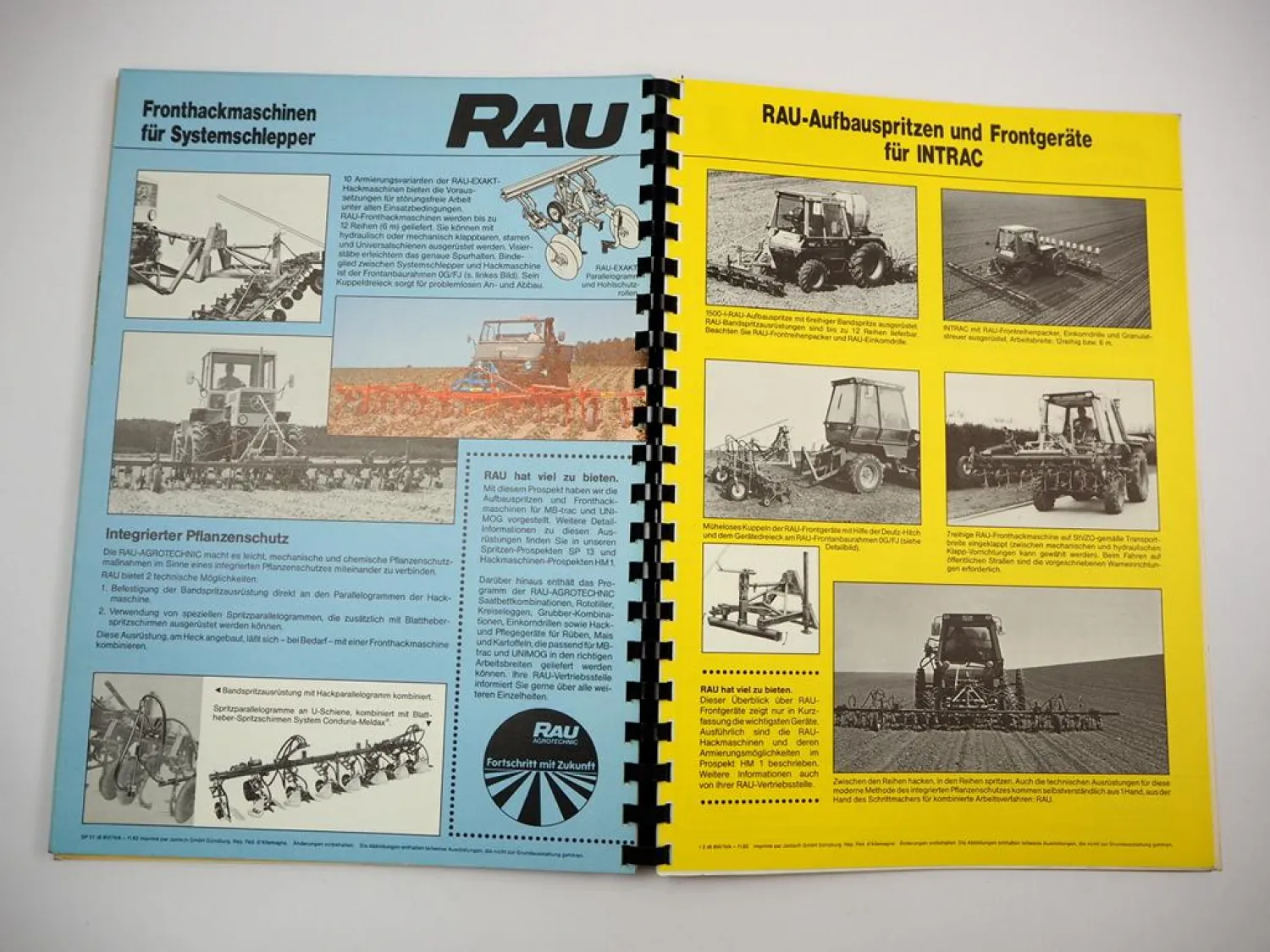 Original Prospektmappe Rau Landtechnik für z.B. Unimog MB-trac Intrac 1980er J.