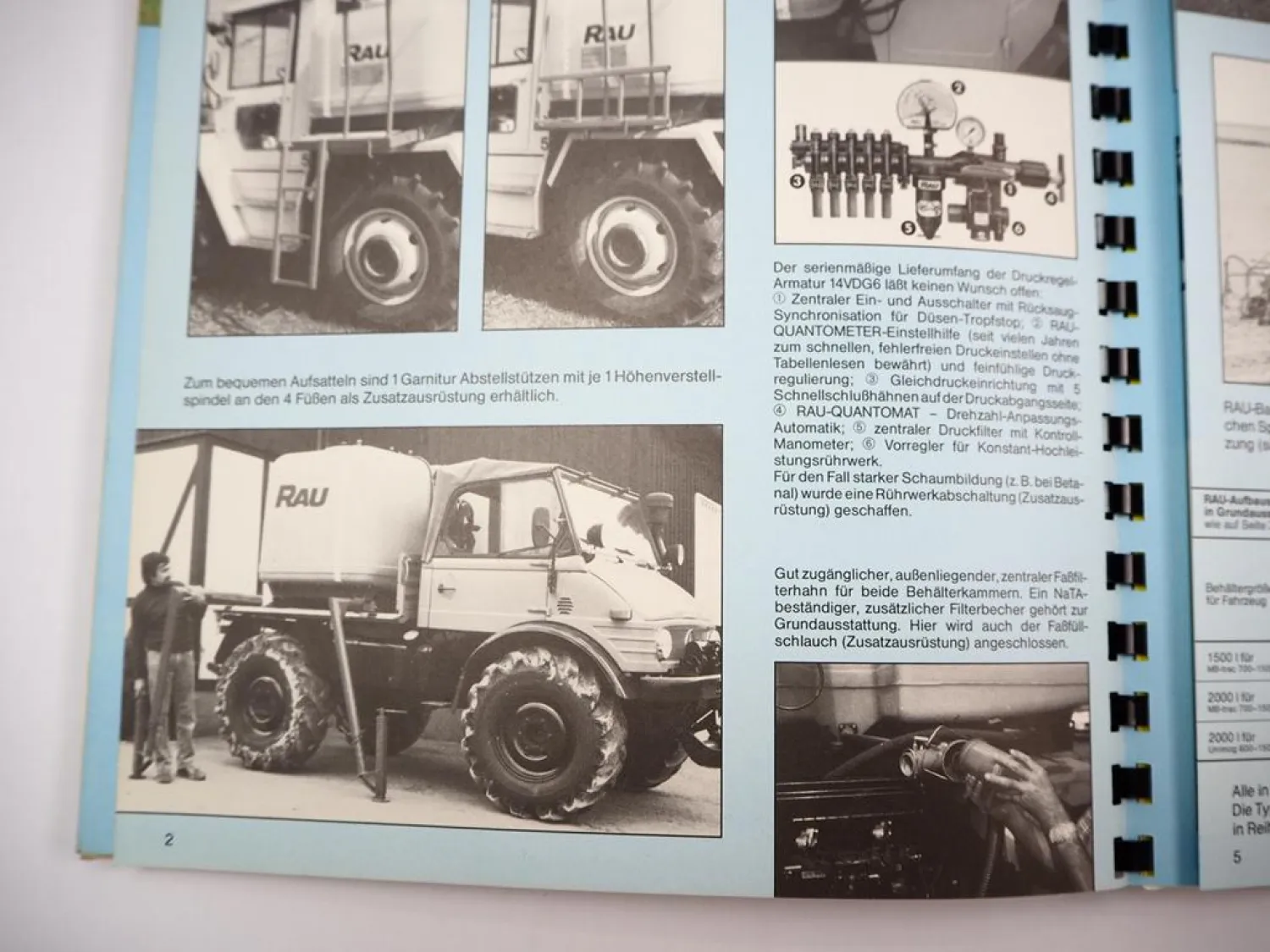 Original Prospektmappe Rau Landtechnik für z.B. Unimog MB-trac Intrac 1980er J.
