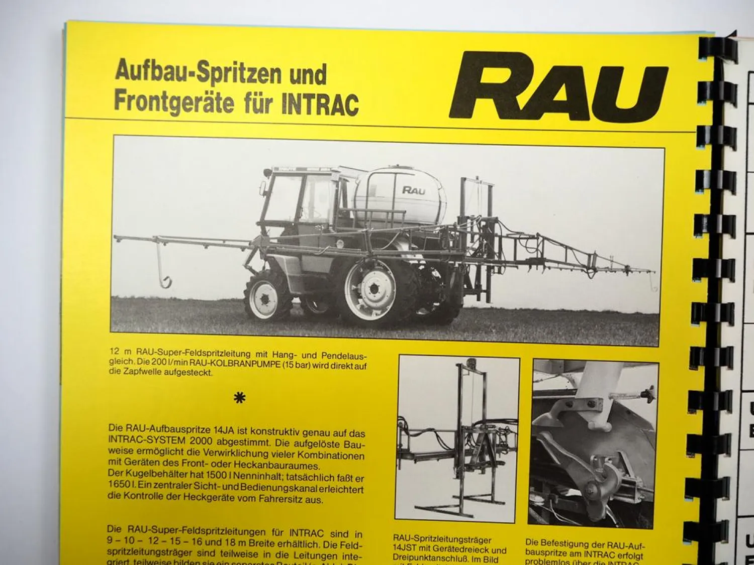Original Prospektmappe Rau Landtechnik für z.B. Unimog MB-trac Intrac 1980er J.