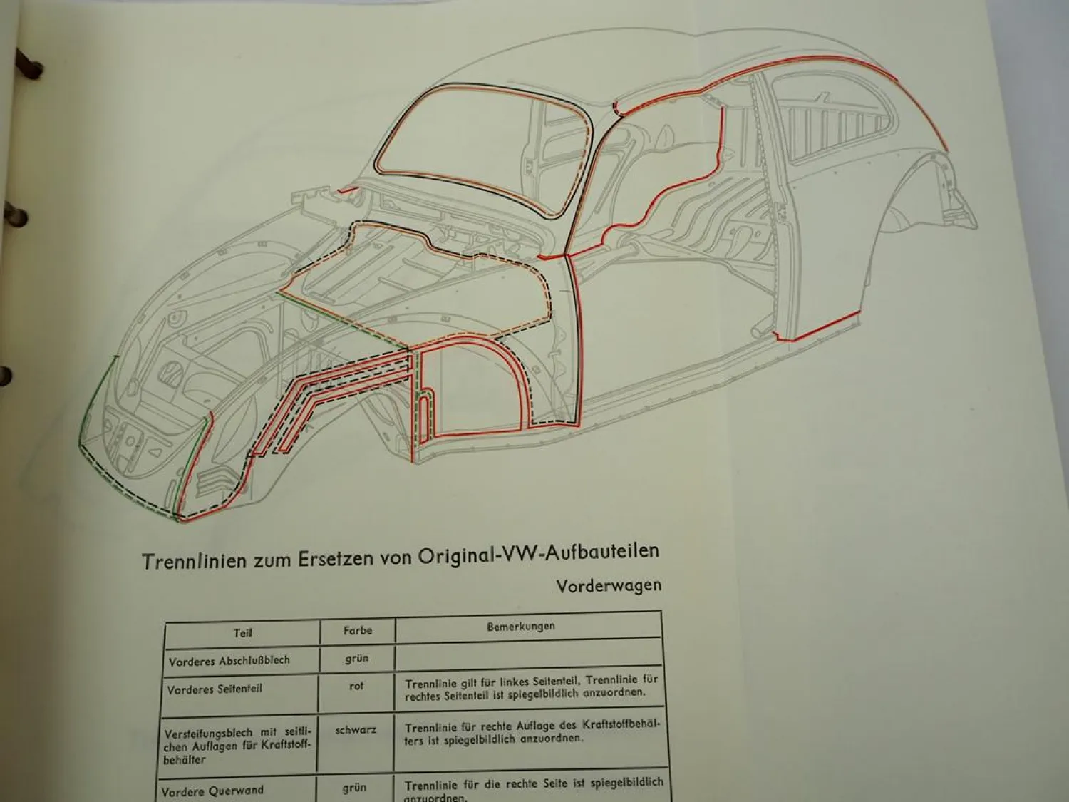 Original Reparaturleitfaden VW Käfer 1200 1300 1500 Werkstatthandbuch 1965 Karmann Ghia Coupe