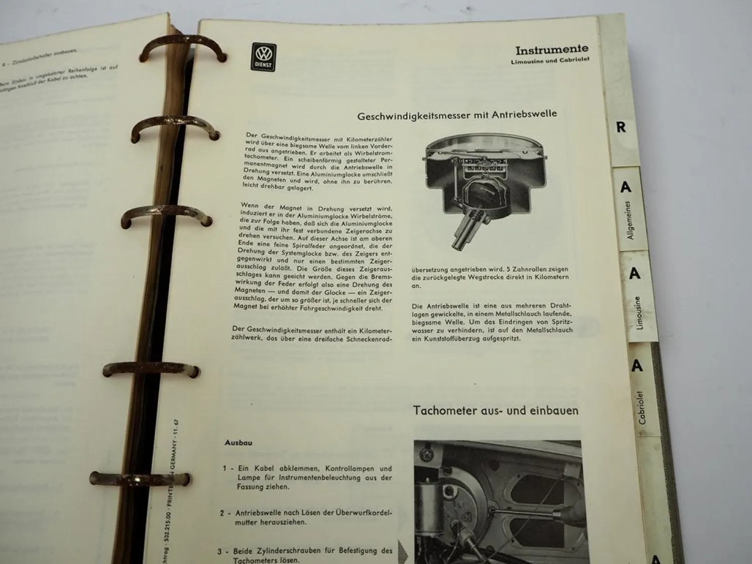 Original Reparaturleitfaden VW Käfer 1200 1300 1500 Werkstatthandbuch 1965 Karmann Ghia Coupe