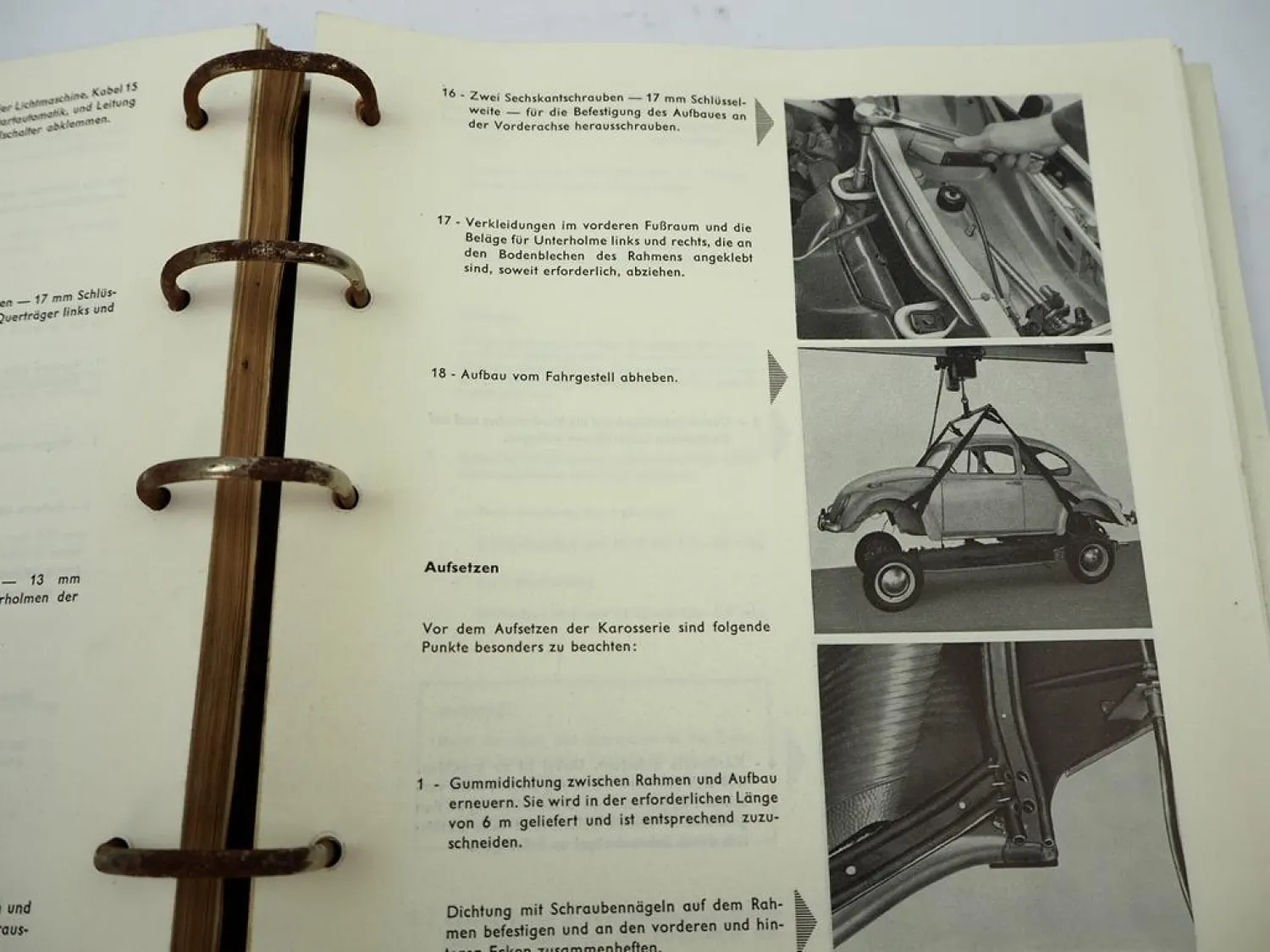 Original Reparaturleitfaden VW Käfer 1200 1300 1500 Werkstatthandbuch 1965 Karmann Ghia Coupe
