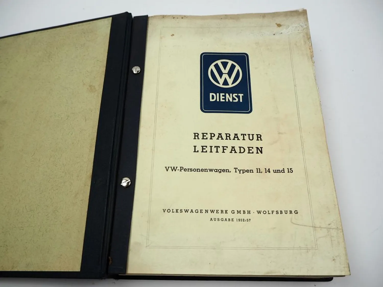 Original Reparaturleitfaden VW Käfer Typen 11 14 15 Werkstatthandbuch 1952/57