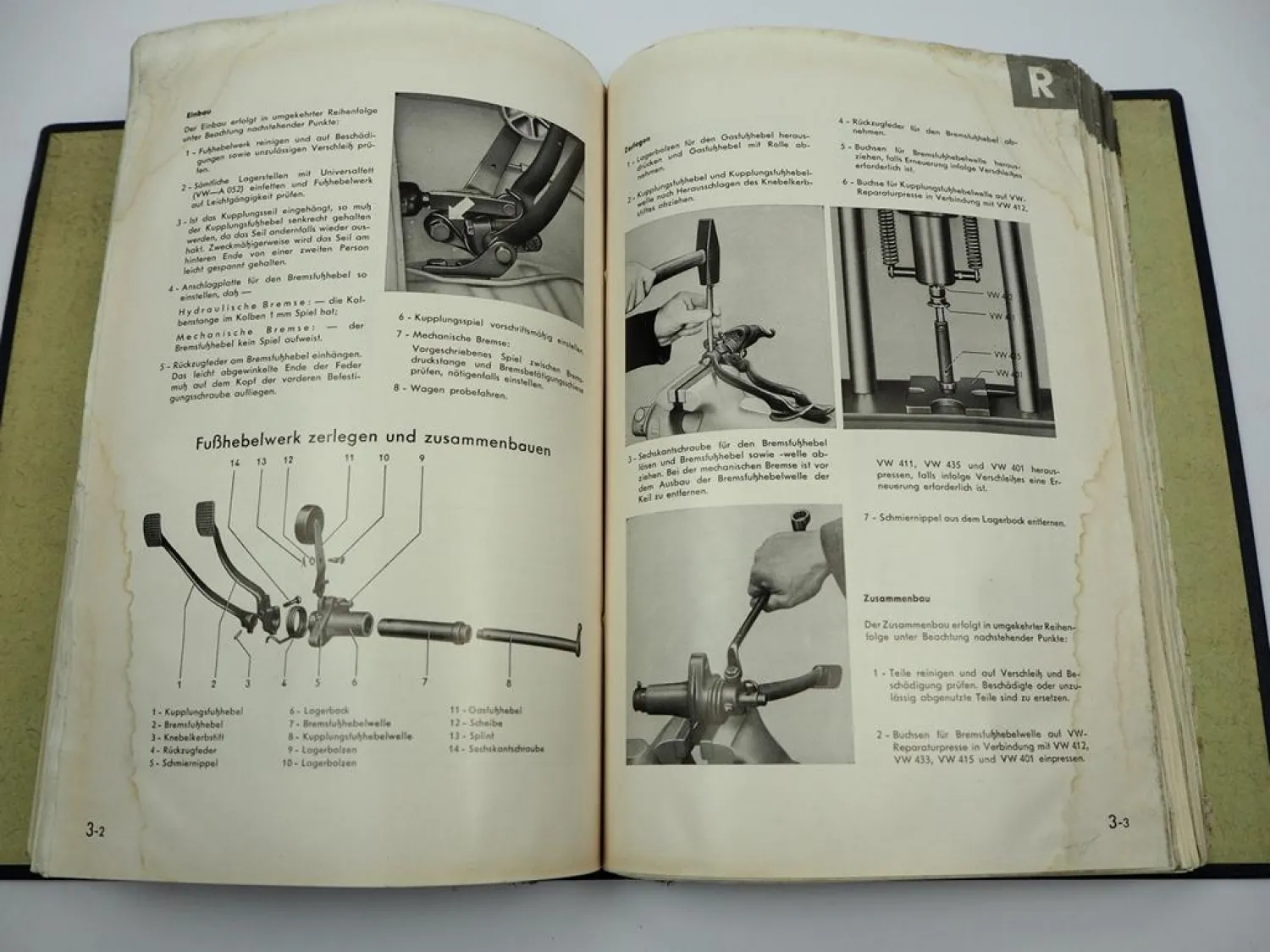 Original Reparaturleitfaden VW Käfer Typen 11 14 15 Werkstatthandbuch 1952/57