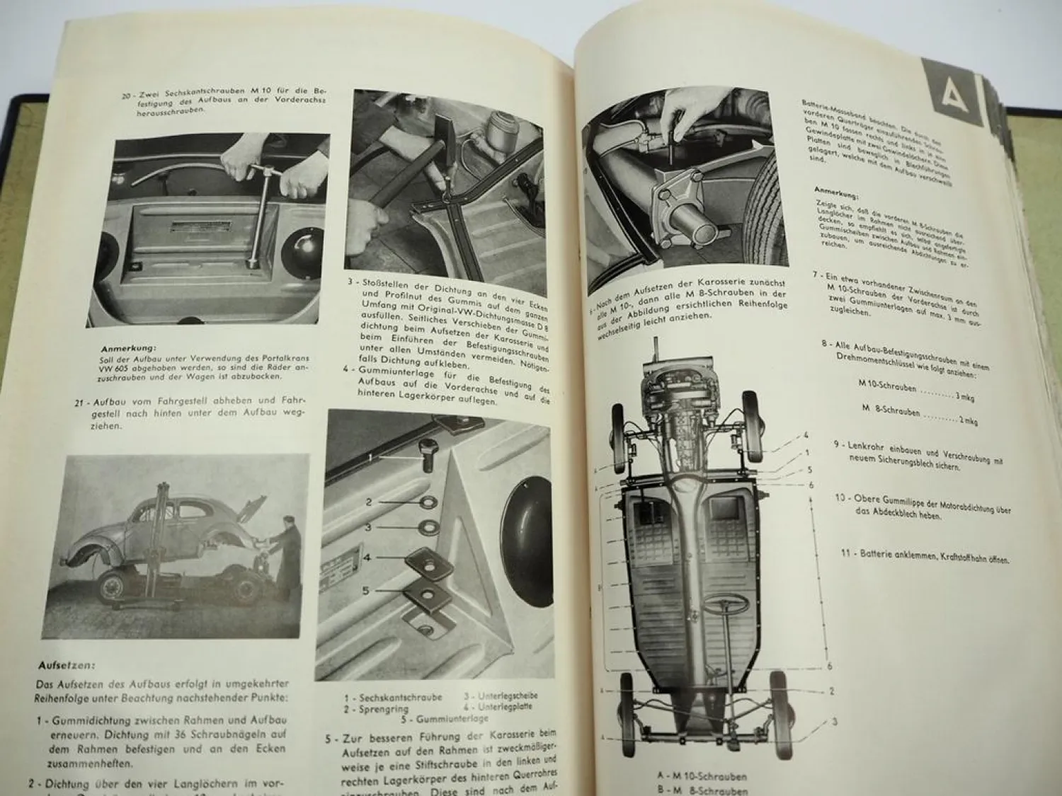 Original Reparaturleitfaden VW Käfer Typen 11 14 15 Werkstatthandbuch 1952/57