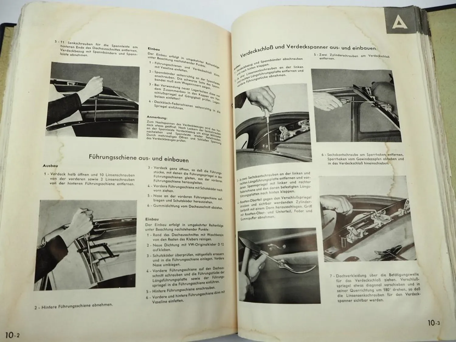 Original Reparaturleitfaden VW Käfer Typen 11 14 15 Werkstatthandbuch 1952/57
