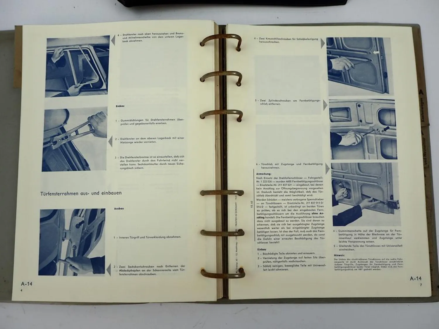 Original Reparaturleitfaden VW Transporter T1 Typ 2 ab 1963 Werkstatthandbuch 1968