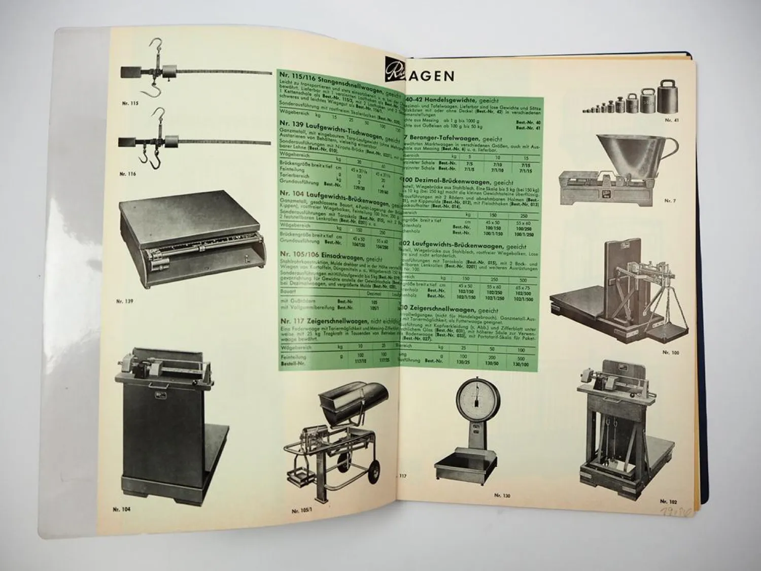 Original Rhewa Waagenfabrik Tischwaage Brückenwaage Katalog Preisliste 1970er