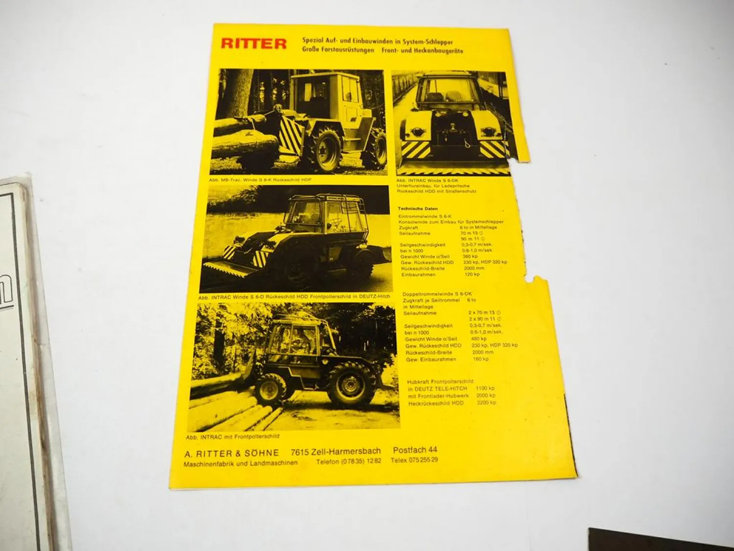 Original Ritter S66 S30 Seilwinde f. Schlepper Betriebsanleitung Ersatzteilliste