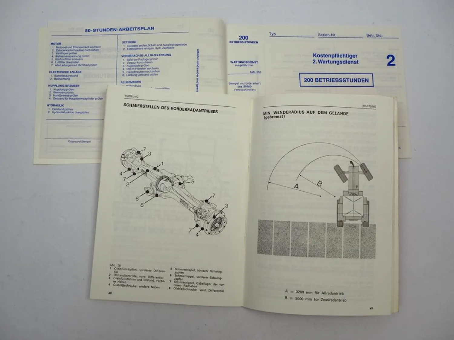 Original Same Condor 55 Traktor Betriebsanleitung Wartung Mörtl Mähwerk 1982