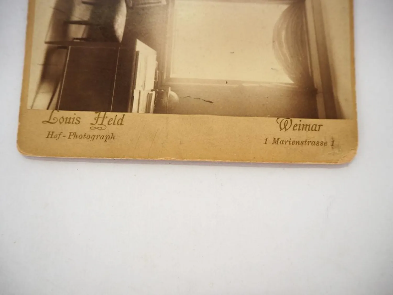 Original seltenes Pappfoto 1893 Schillers Sterbezimmer Louis Held Weimar