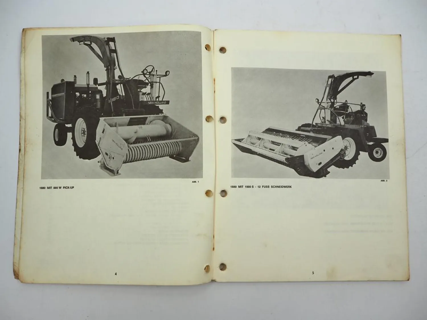 Original Sperry New Holland 1880 Feldhäcksler Betriebsanleitung Wartung 1974