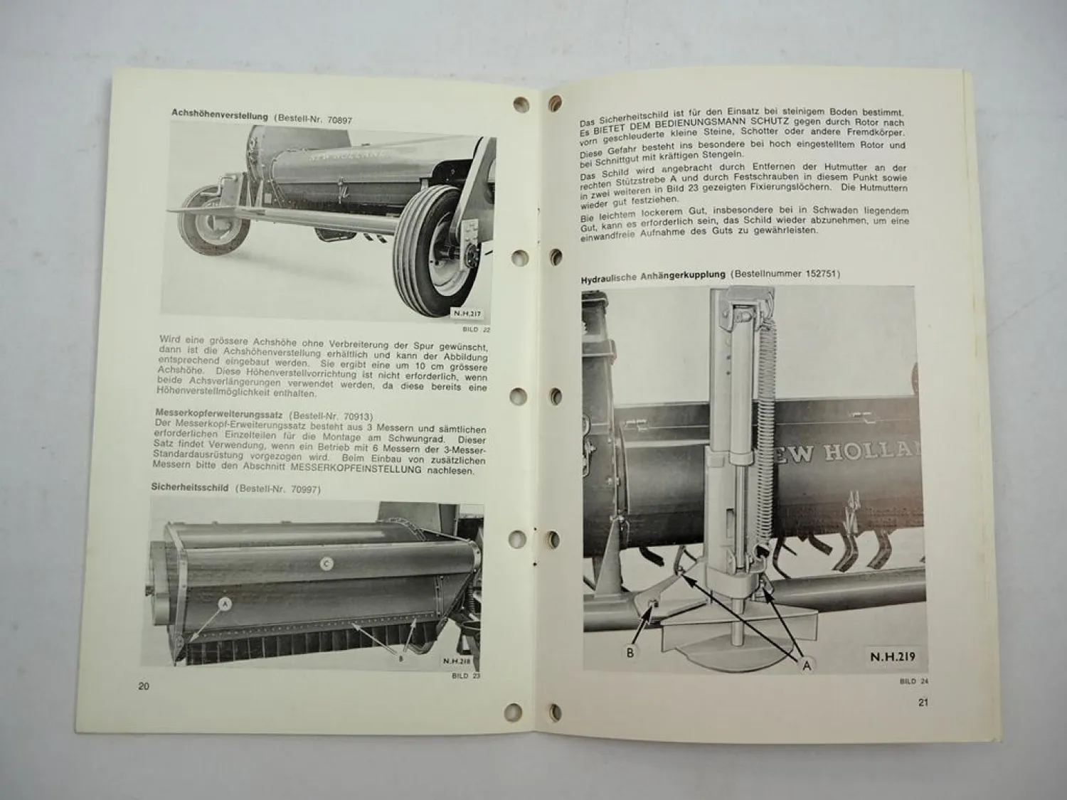 Original Sperry New Holland 33 Feldhäcksler Betriebsanleitung 1970