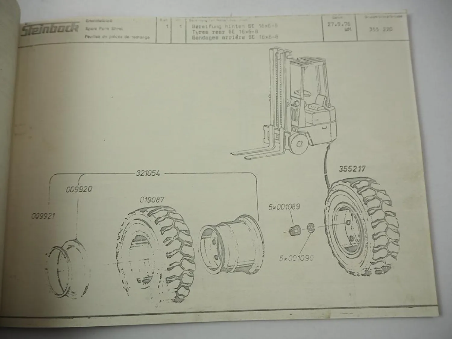 Original Steinbock EFG 1HC 320Z Elektrostapler Ersatzteilkatalog Spare Parts 79