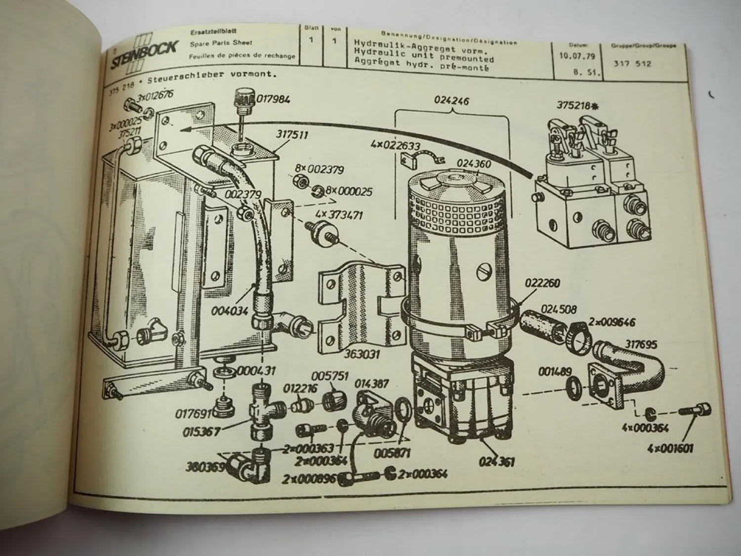 Original Steinbock EGV 1,25 DI 296 Elektrostapler Ersatzteilkatalog Spare Parts
