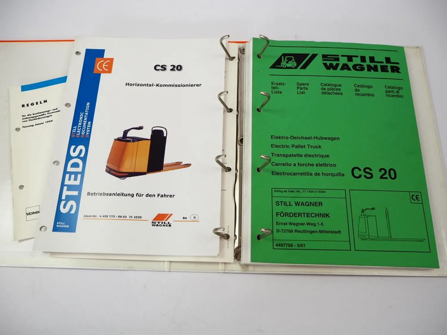 Original Still Wagner CS 20 Elektro Hubwagen Betriebsanleitung Ersatzteilliste 2001