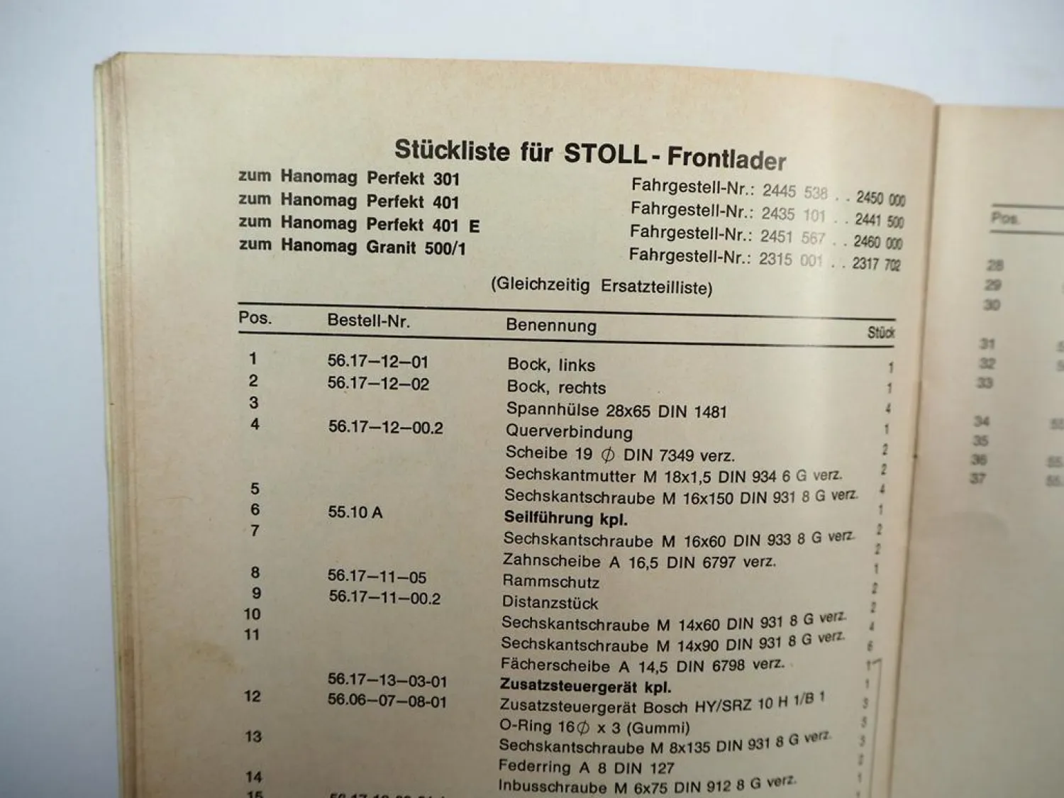 Original Stoll Frontlader für Hanomag Schlepper Anbauanleitung Stückliste 1970