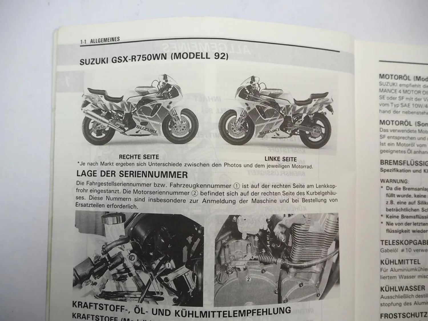 Original Suzuki GSX-R750W Werkstatthandbuch Wartung Reparaturanleitung 1992