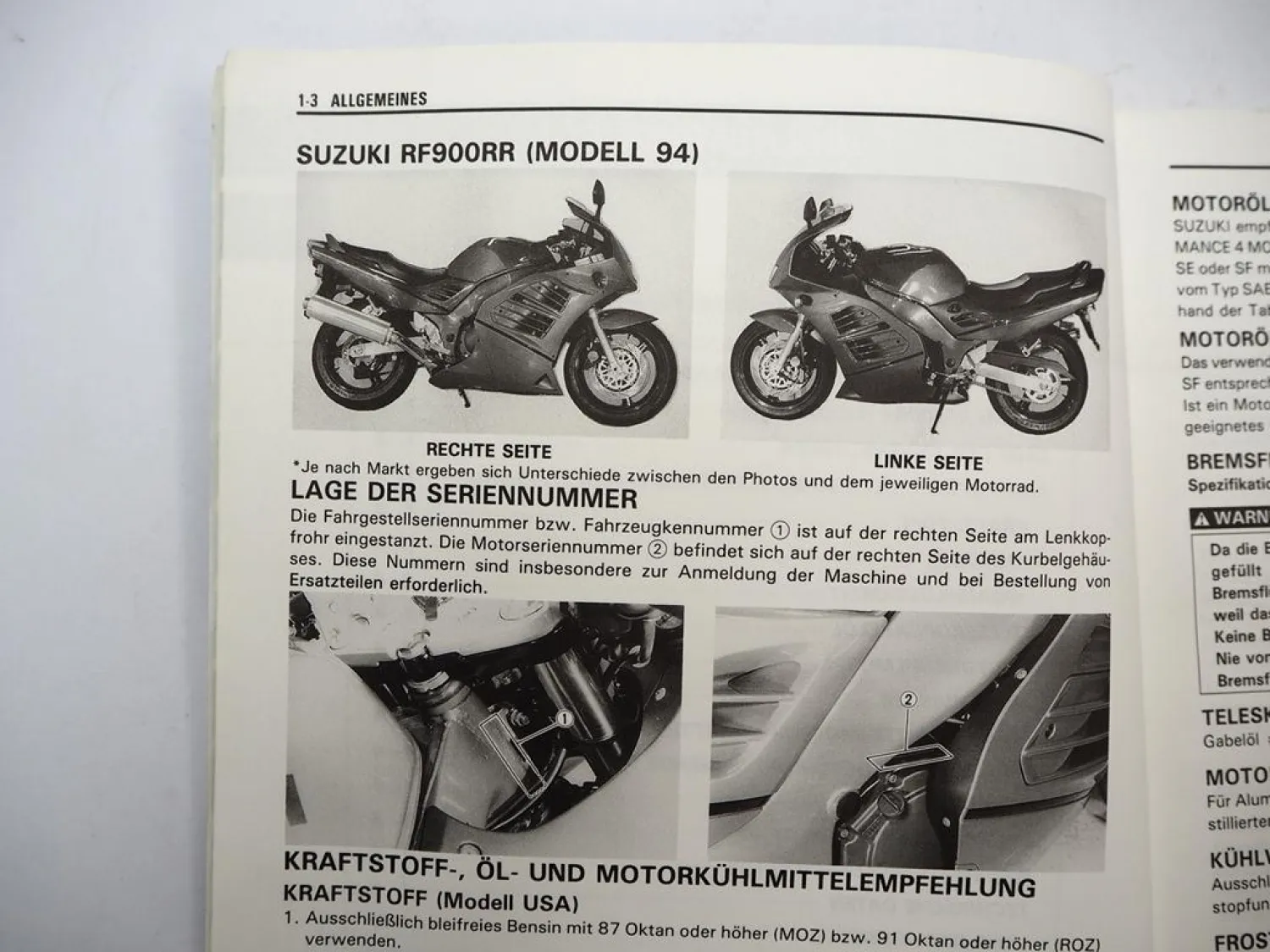 Original Suzuki RF900R Werkstatthandbuch Wartung Reparaturanleitung 1994