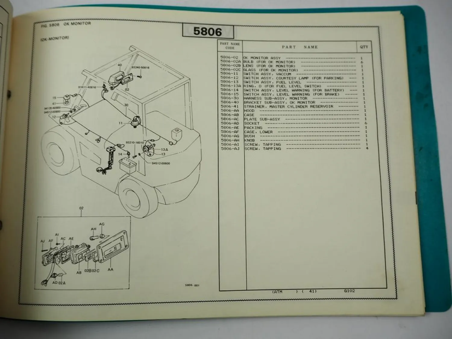 Original Toyota 42-4FG15 Fork Lift Truck Parts Catalog Ersatzteilliste Gabelstapler