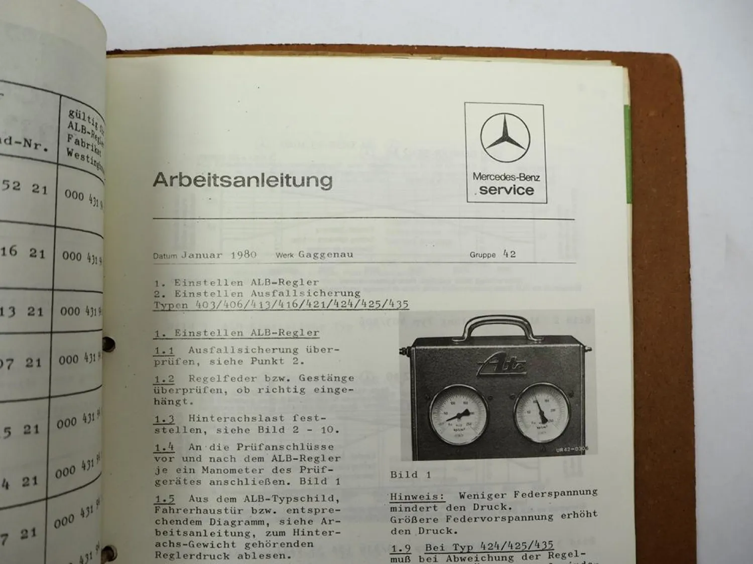 Original Unimog 403 406 413 424 425 435 MB-Trac 440 Service Information 1979/80