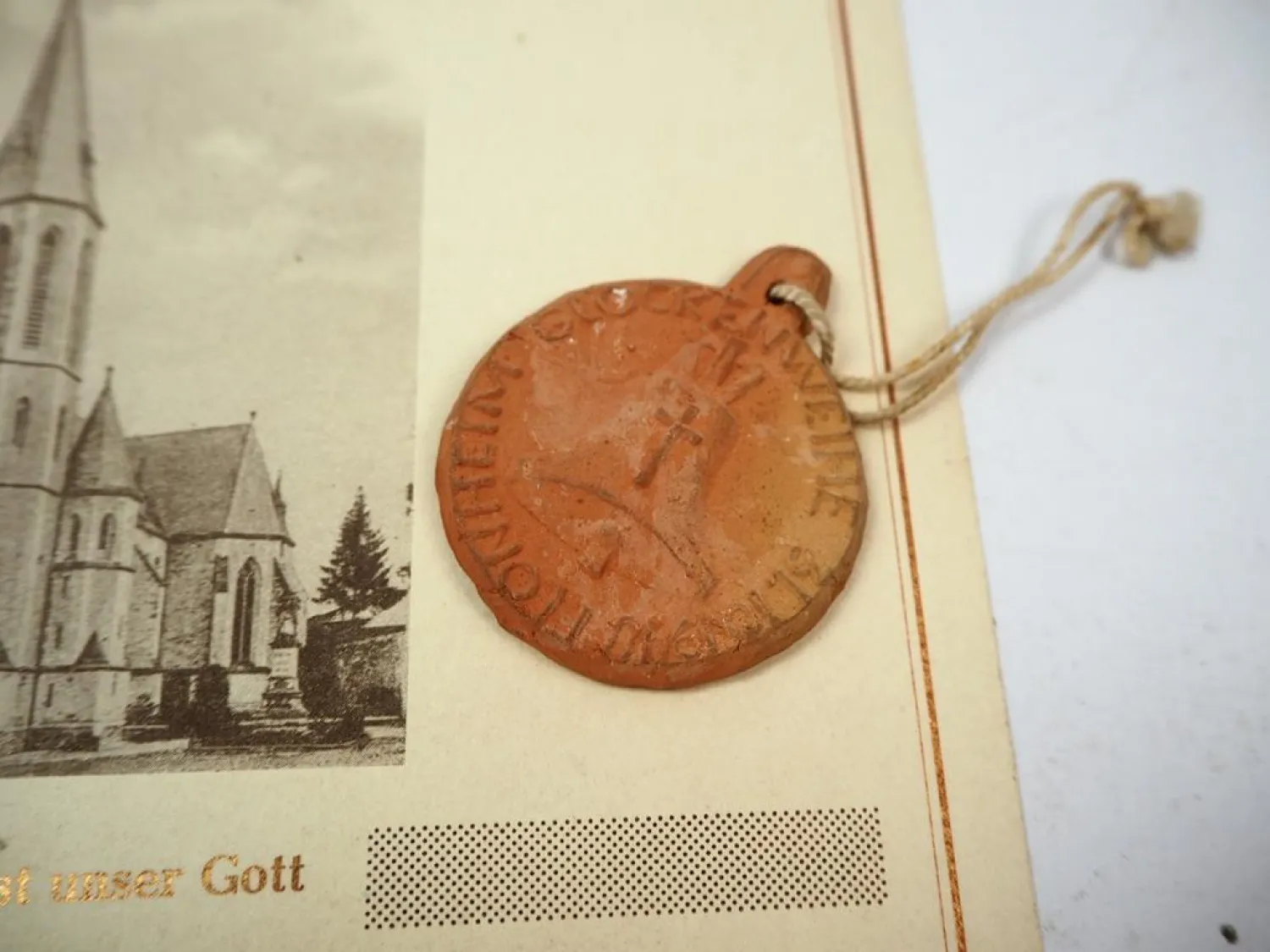 Original Urkunde und Medaille Glockenweihe Gemeinde Flonheim Worms 1948