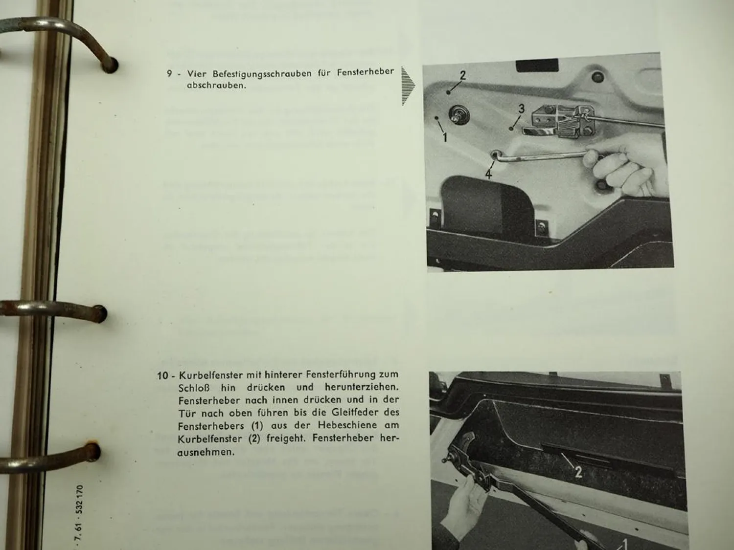 Original VW 1500 Reparaturleitfaden 1961 Rahmen & Aufbau Limousine / Variant
