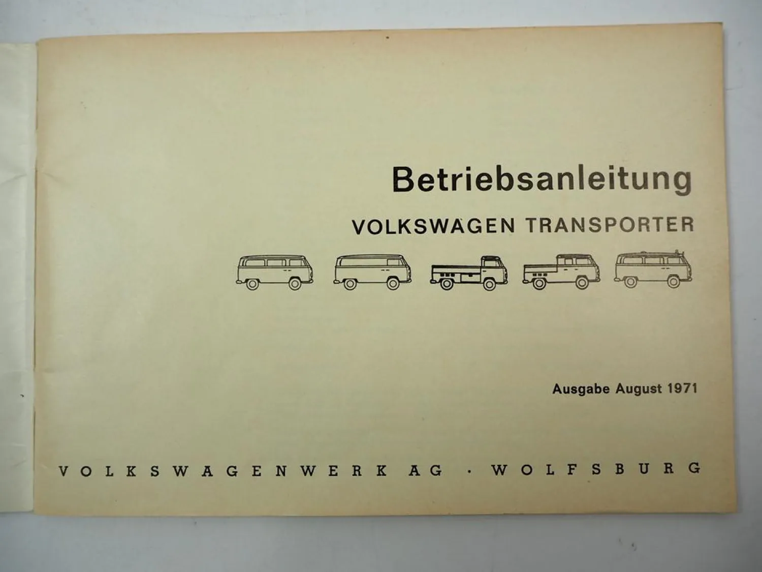 Original VW Bus T2 T2a Betriebsanleitung 1971 Transporter Handbuch Bedienungsanleitung