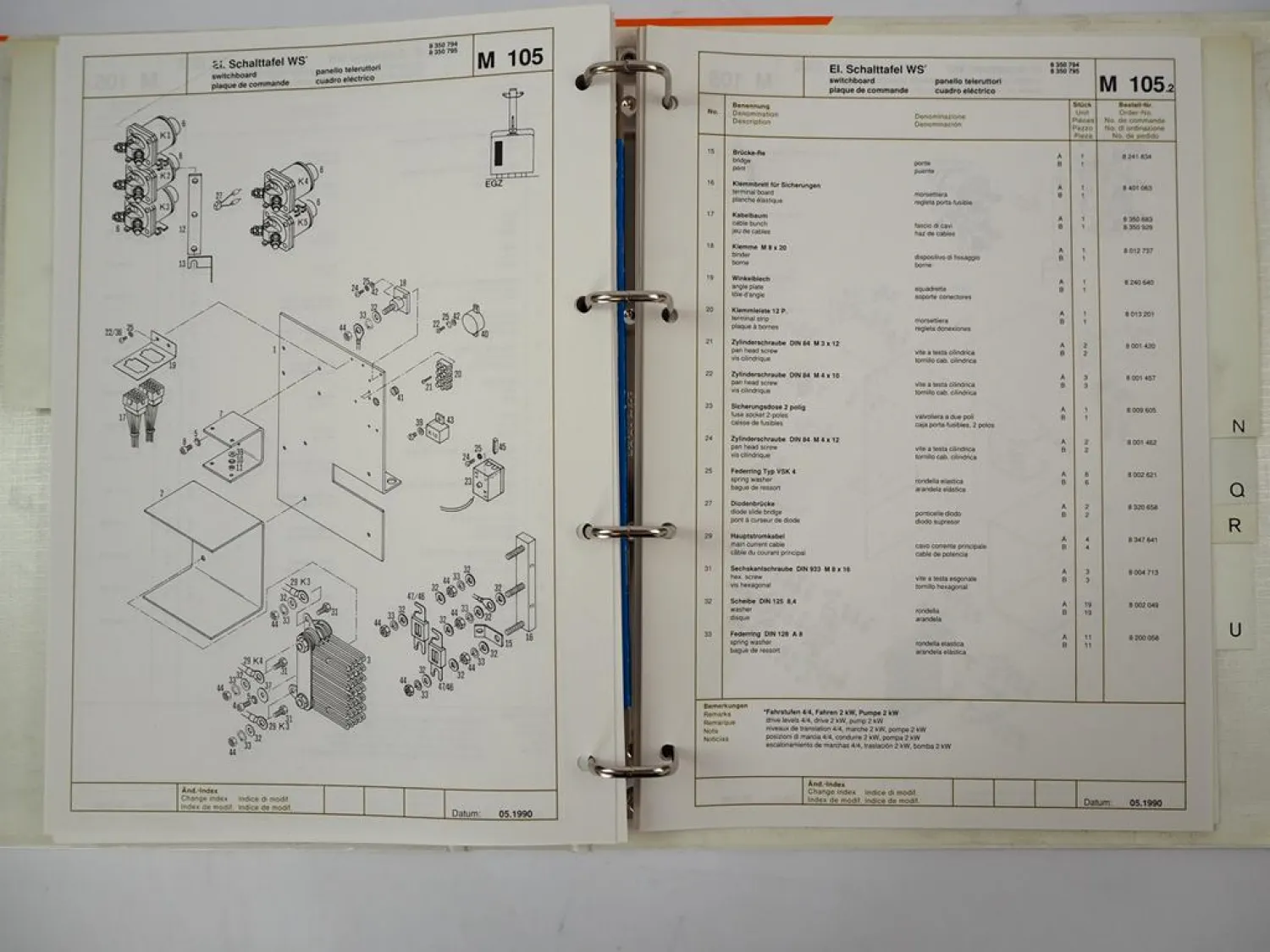 Original Wagner EGV EGU EGN EGA EGZ Betriebsanleitung & Ersatzteilliste 1990