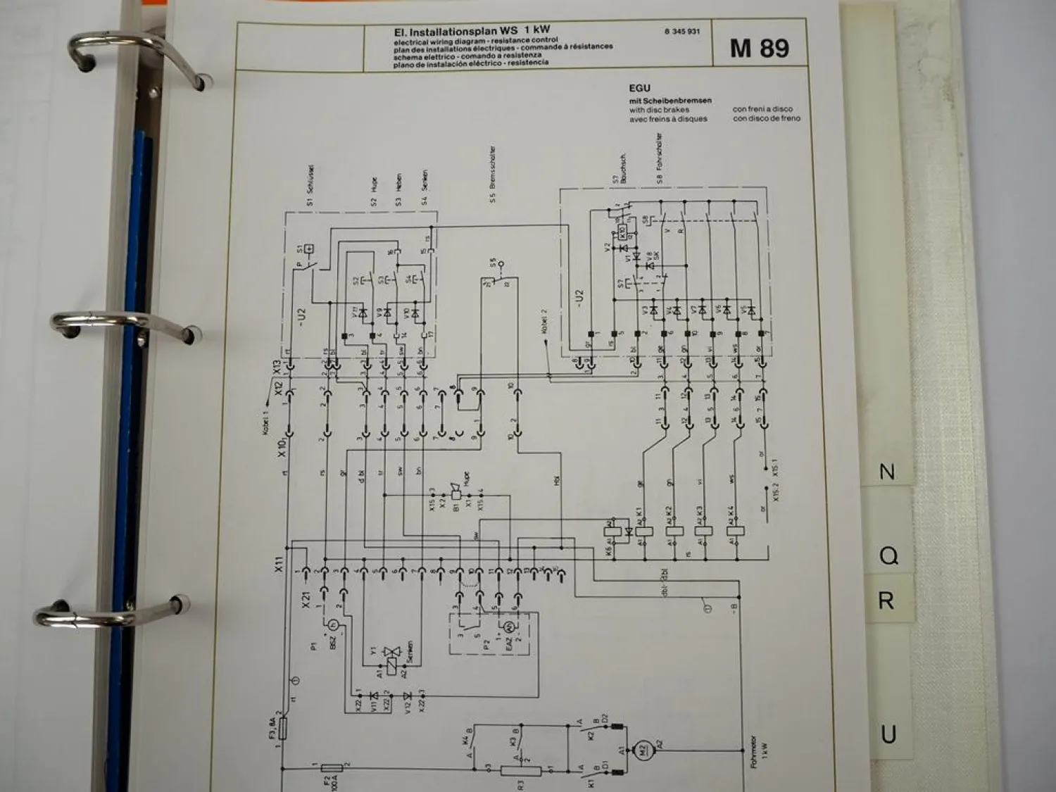 Original Wagner EGV EGU EGN EGA EGZ Betriebsanleitung & Ersatzteilliste 1990