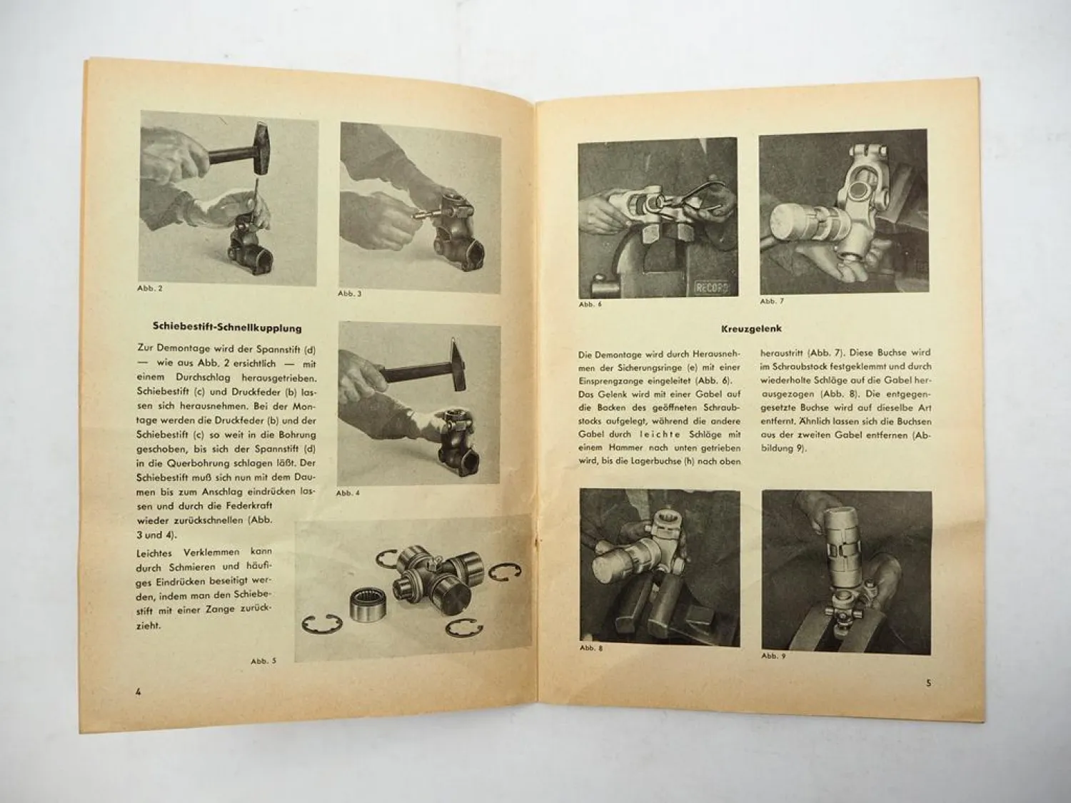 Original Walterscheid Gelenkwellen Kupplungen Betriebsanleitung Montage 1958