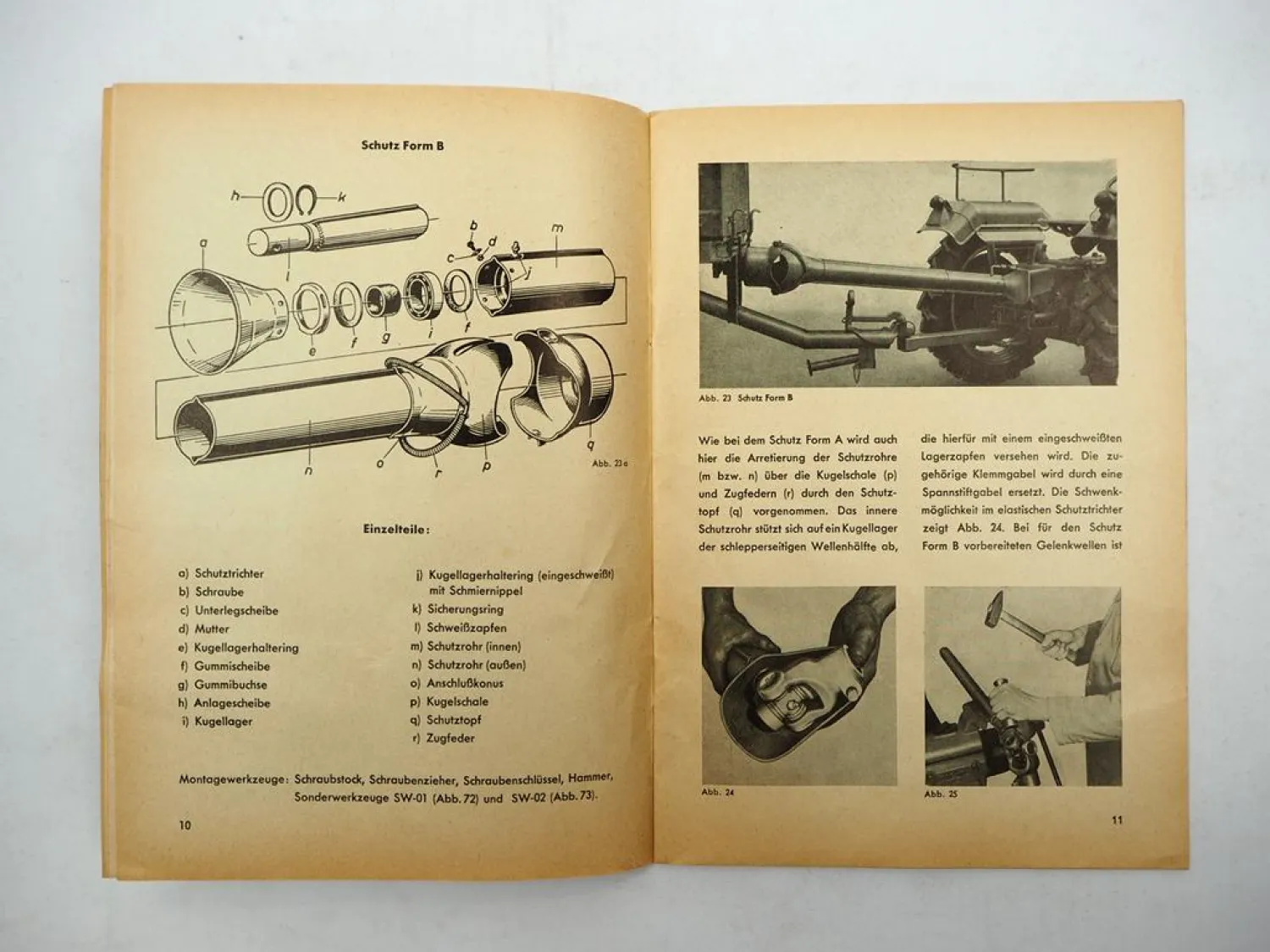 Original Walterscheid Gelenkwellen Kupplungen Betriebsanleitung Montage 1958