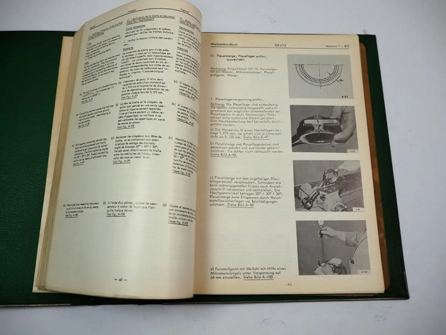 Original Werkstatthandbuch Deutz FL 812 & FL 812D Instandsetzungsanleitung DE GB ES FR