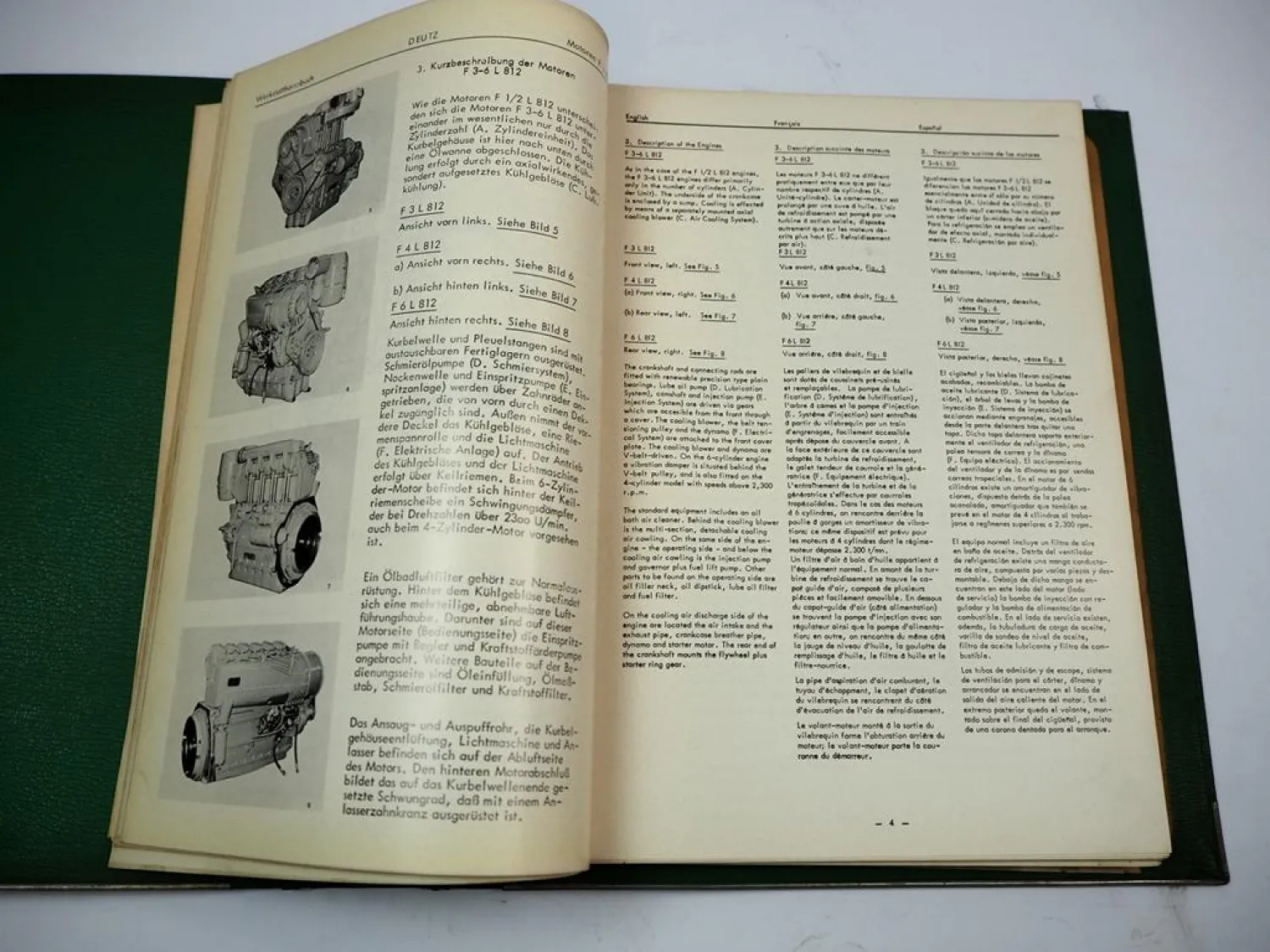 Original Werkstatthandbuch Deutz FL 812 & FL 812D Instandsetzungsanleitung DE GB ES FR